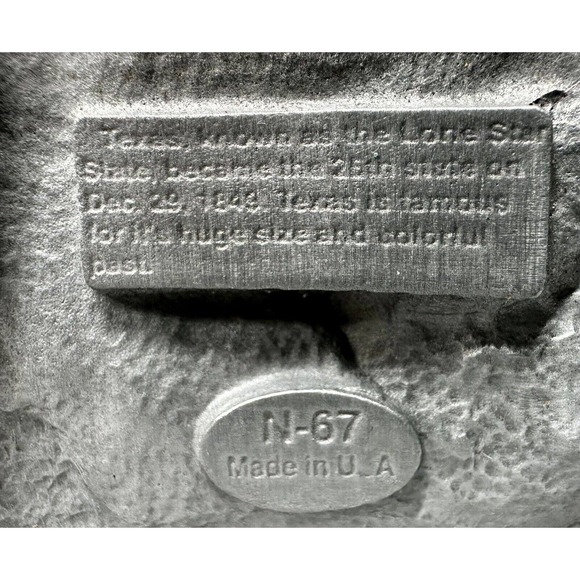 Vintage Texas The Lone Star State USA Texan Western Cowboy Pewter Belt Buckle - Picture 6 of 8